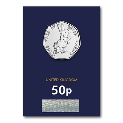 2017 BU 50p Coin (Card) - Peter Rabbit